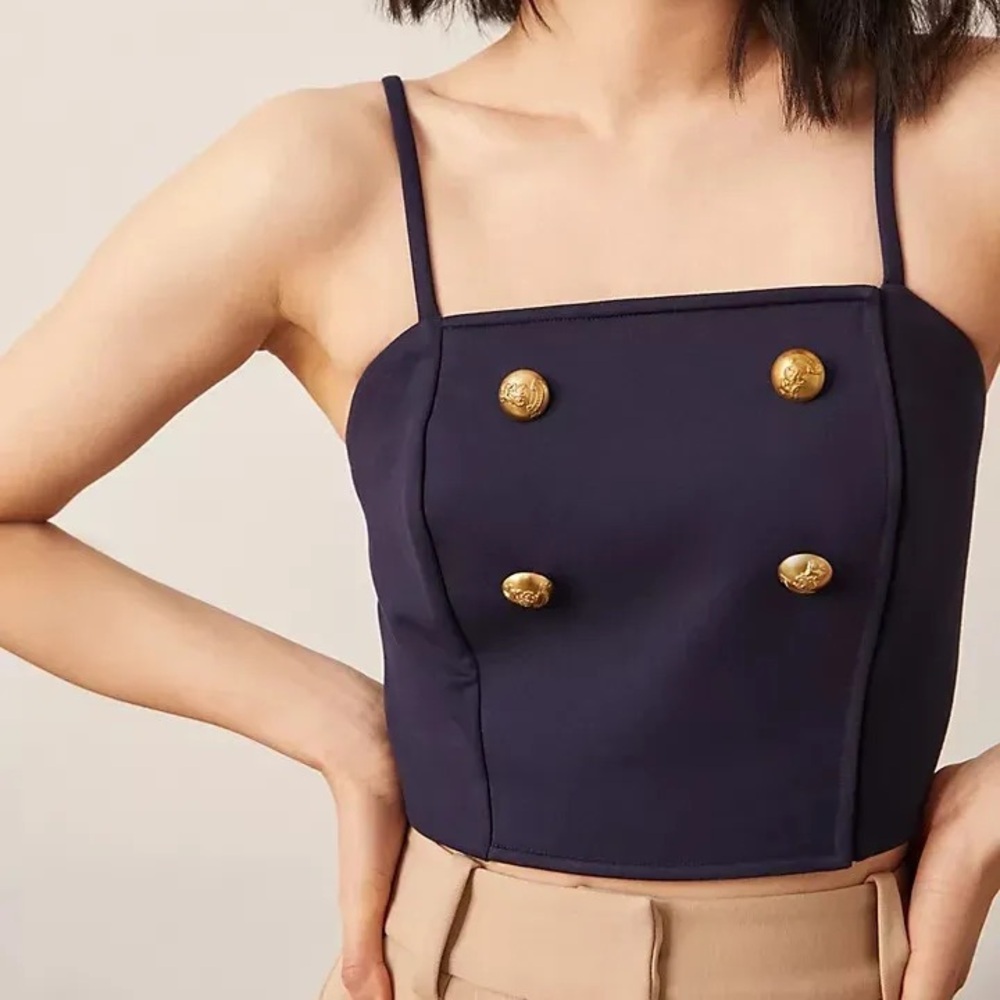 Eva Franco Ponte Trench Anthropologie Crop Top